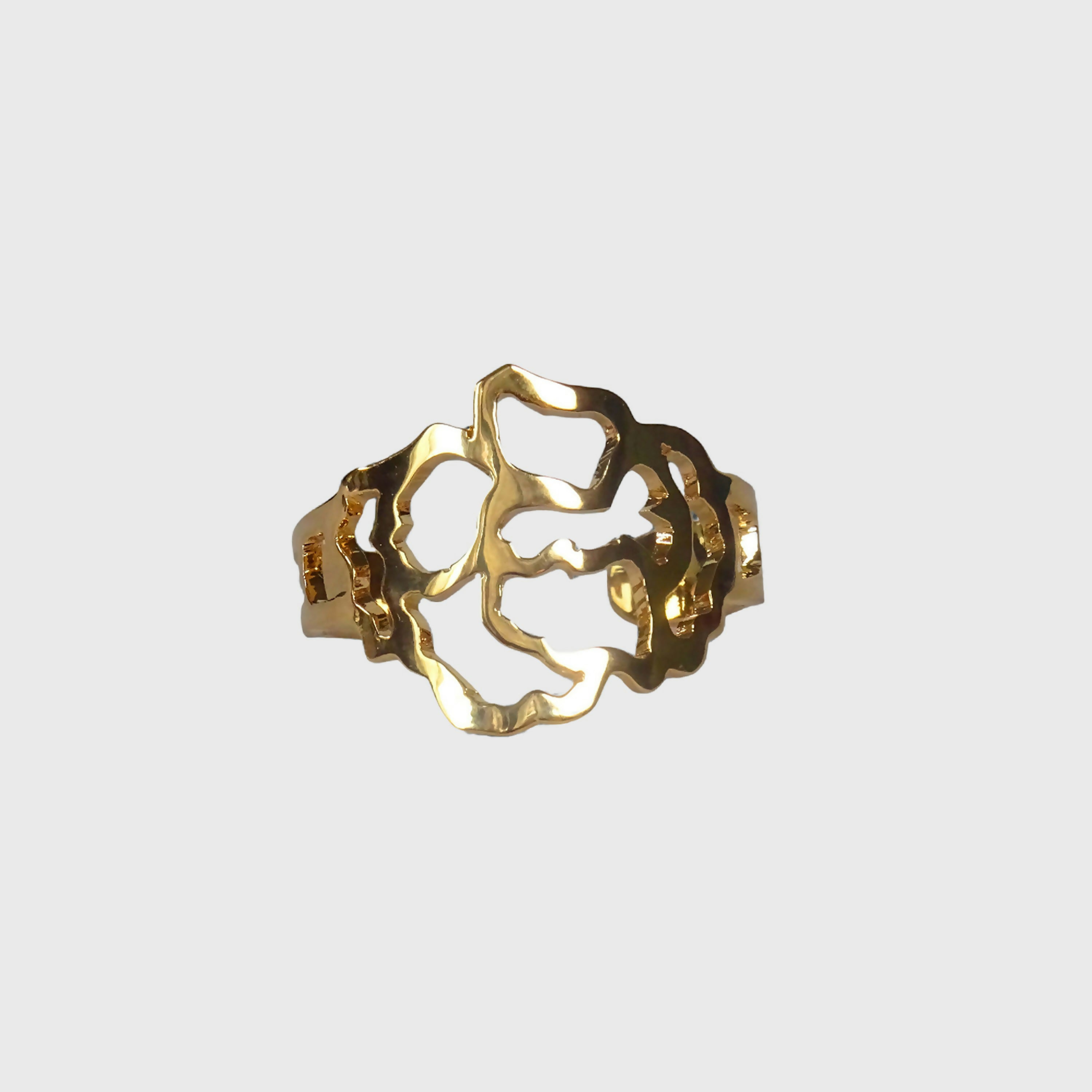 Bague plaqué or ajourée Bouton de rose | EMPREINTES Paris