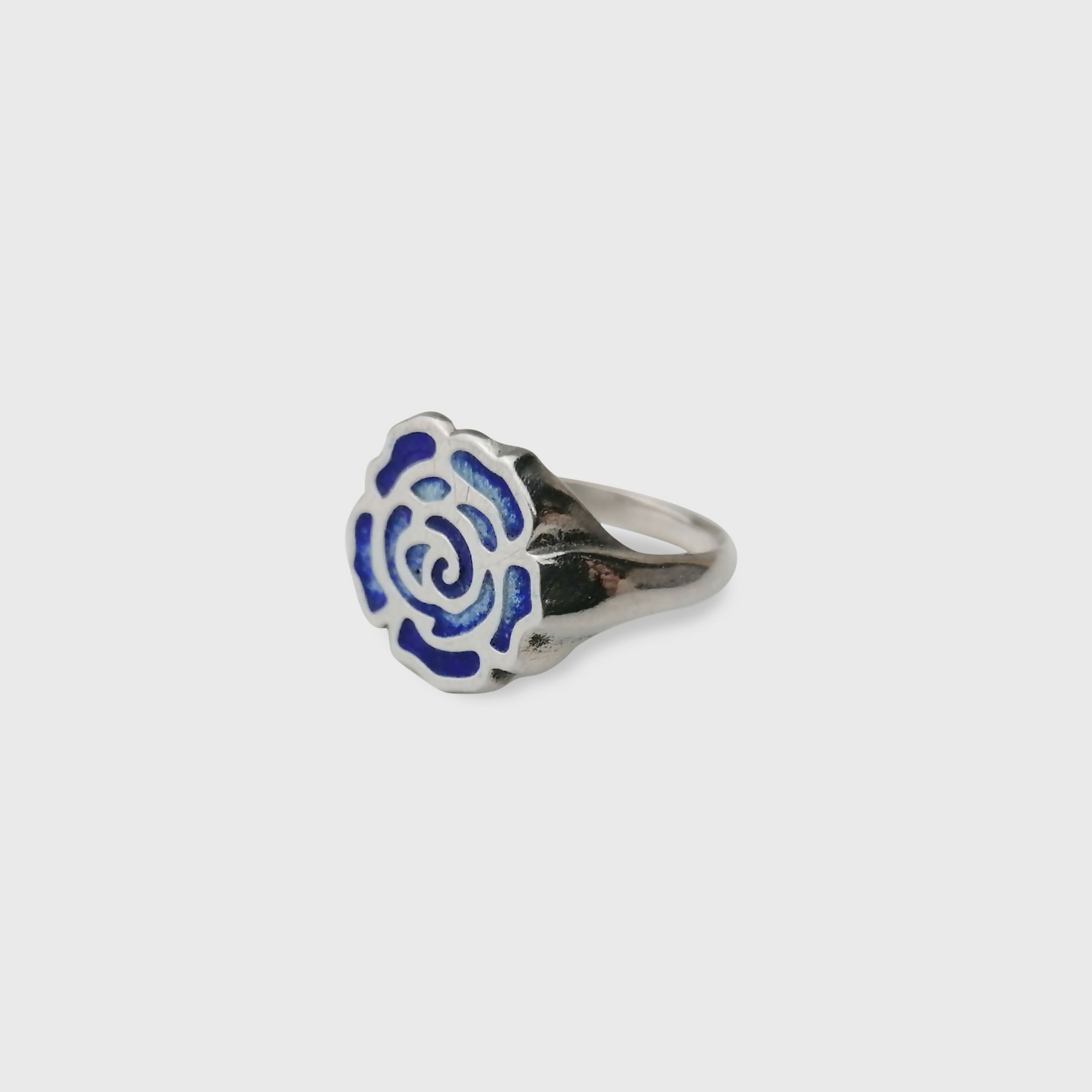 Bague La Rose en émail champlevé sur argent | EMPREINTES Paris