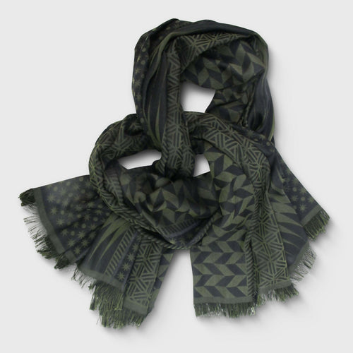 Écharpe Maxi Coton Soie Noir Kaki PLANETARIUM | EMPREINTES Paris - EMPREINTES Paris