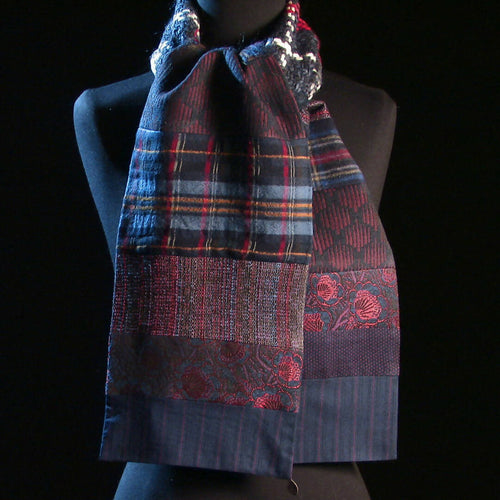 Écharpe hivernale homme- marine rouge | EMPREINTES Paris - EMPREINTES Paris