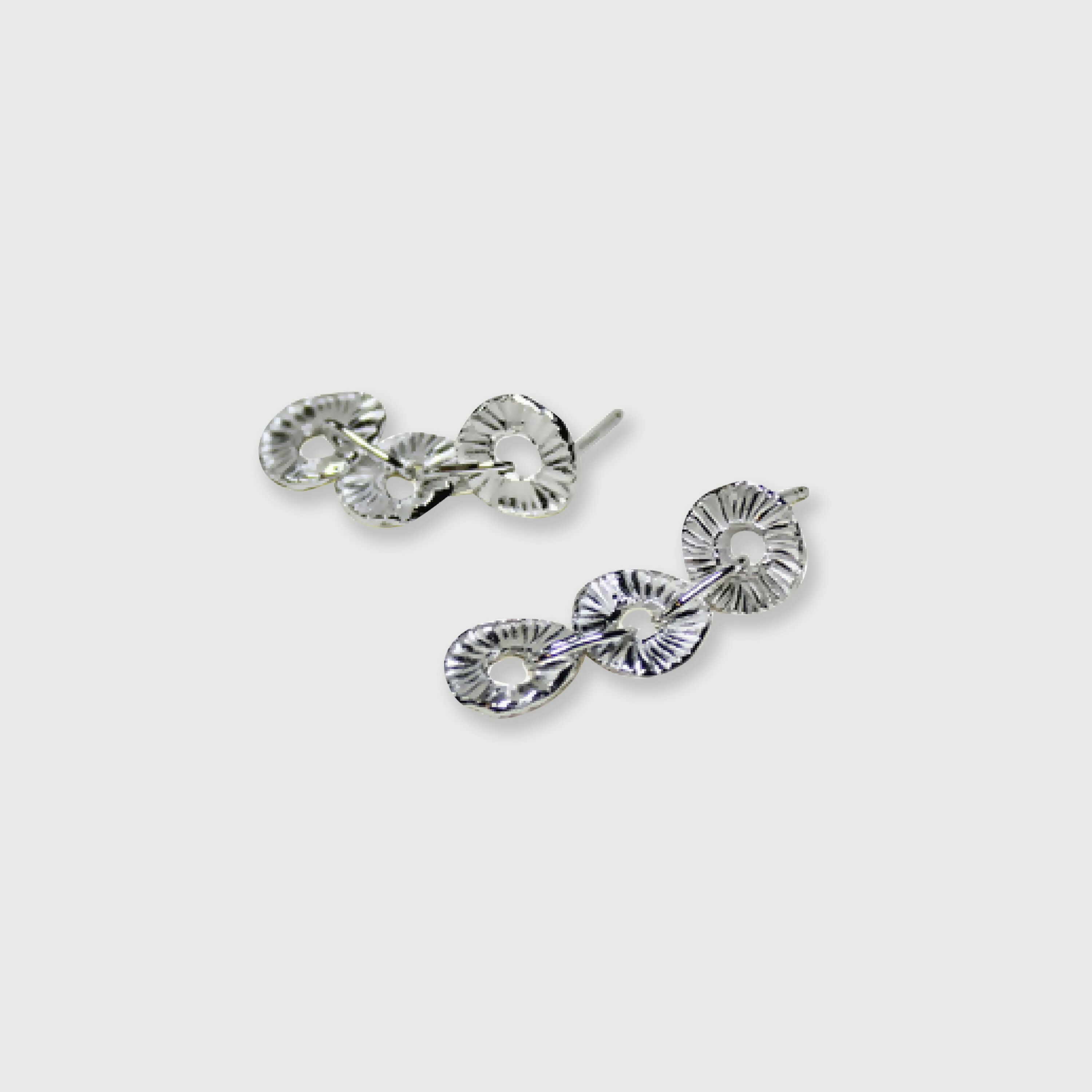 Boucles pendantes 3 rondelles en argent massif | EMPREINTES Paris