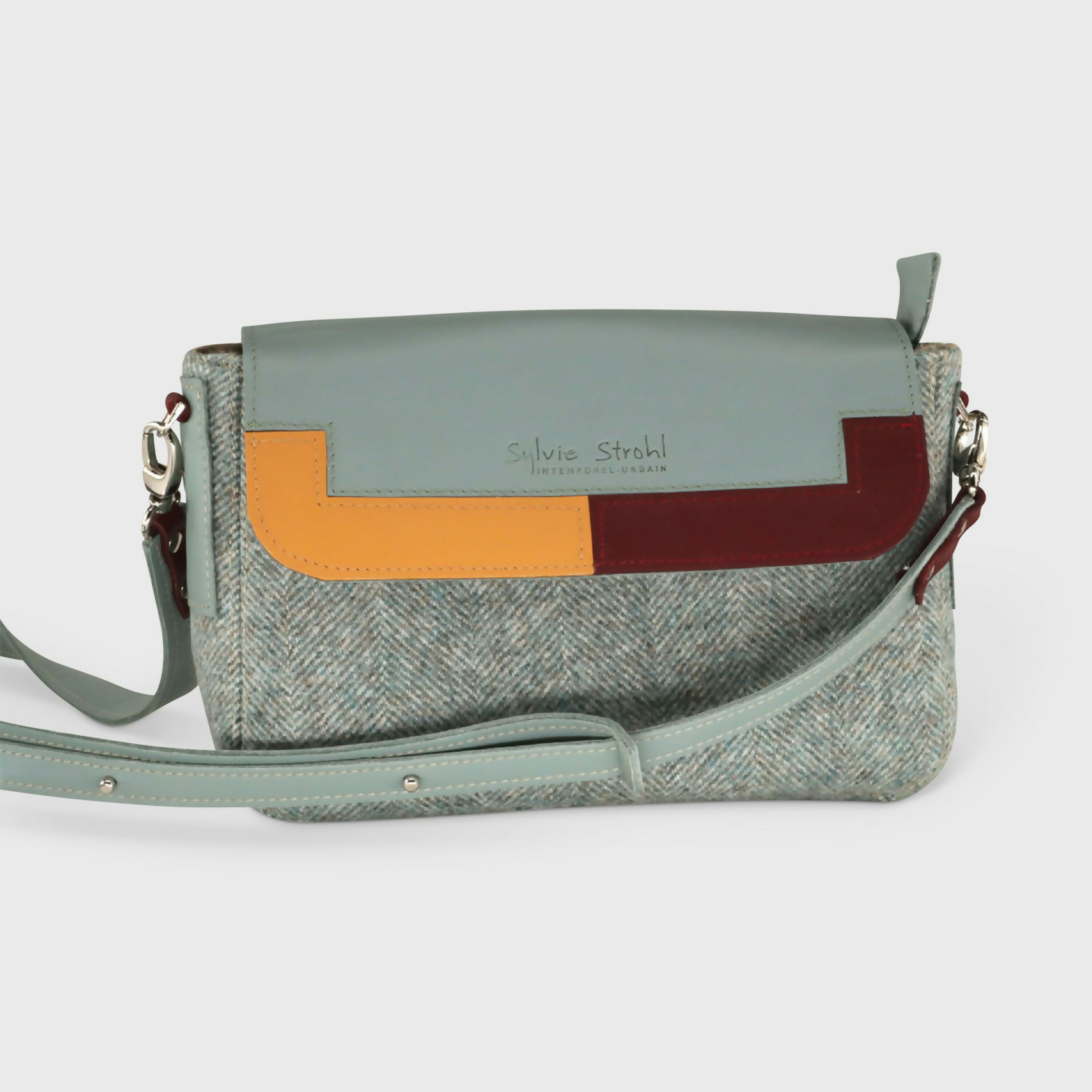 sac_a_main_raphael_tweed_vert_sylvie_strohl | EMPREINTES Paris