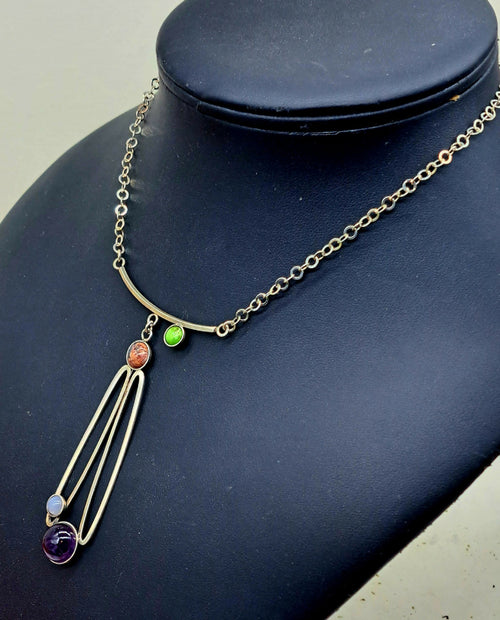 Collier en argent, améthystes, turquoise mojave et jaspe | EMPREINTES Paris - EMPREINTES Paris