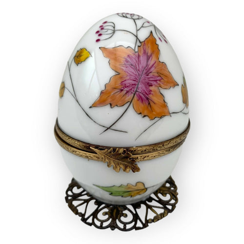 chouette_hibou_owl_automne_marron_foret_fleur_floral_cadeau-decoration_paques_automate_oeuf-style-faberge_pastel_cadeau-naissance_bebe_fete-des-meres_noce-porcelaine_limoges_enfantin_romantique_original_oeuf-collection_boite-a-musique_oeuf-musical_fanex-france | EMPREINTES Paris - EMPREINTES Paris