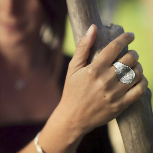 Bague empreinte en fil d'argent massif 925 recyclé | EMPREINTES Paris - EMPREINTES Paris