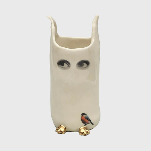 Vase Espionne blanc et oiseau | EMPREINTES Paris - EMPREINTES Paris