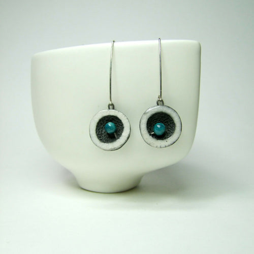 Boucles d'oreilles Miro Blanc et bleu | EMPREINTES Paris - EMPREINTES Paris