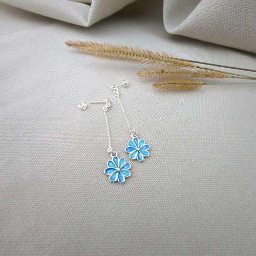 Boucles d'oreilles Marguerite en émail champlevé sur argent | EMPREINTES Paris - EMPREINTES Paris