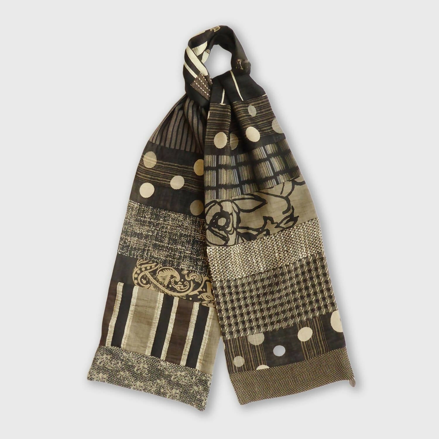 Écharpe intemporelle homme- Graphique beige | EMPREINTES Paris