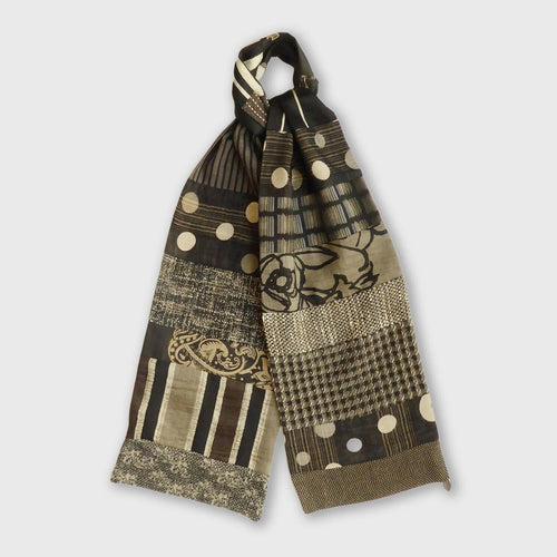 Écharpe intemporelle homme- Graphique beige | EMPREINTES Paris - EMPREINTES Paris