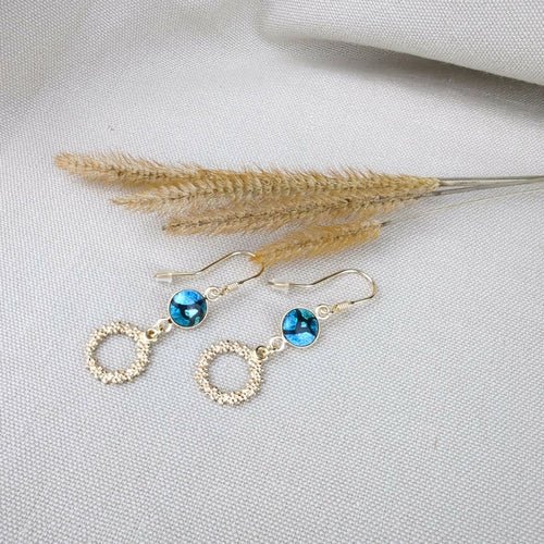 Boucles d'oreilles Tournesols en émail et plaqué or | EMPREINTES Paris - EMPREINTES Paris