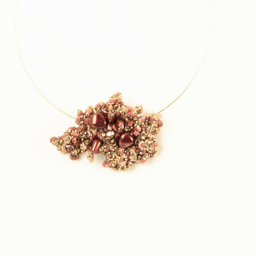 Collier Baroque rouge - Sculpture textile à porter | EMPREINTES Paris - EMPREINTES Paris