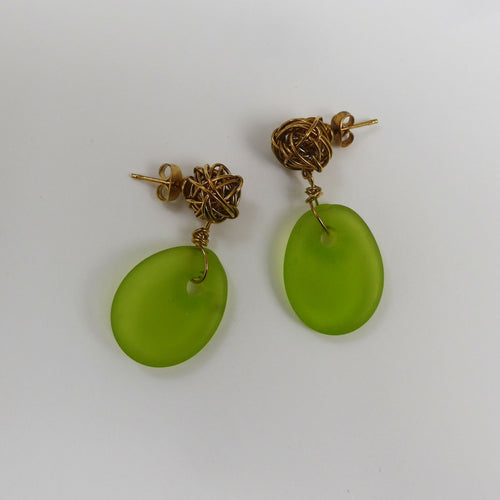 Boucles d'oreilles GALET S VERT E1004 | EMPREINTES Paris - EMPREINTES Paris