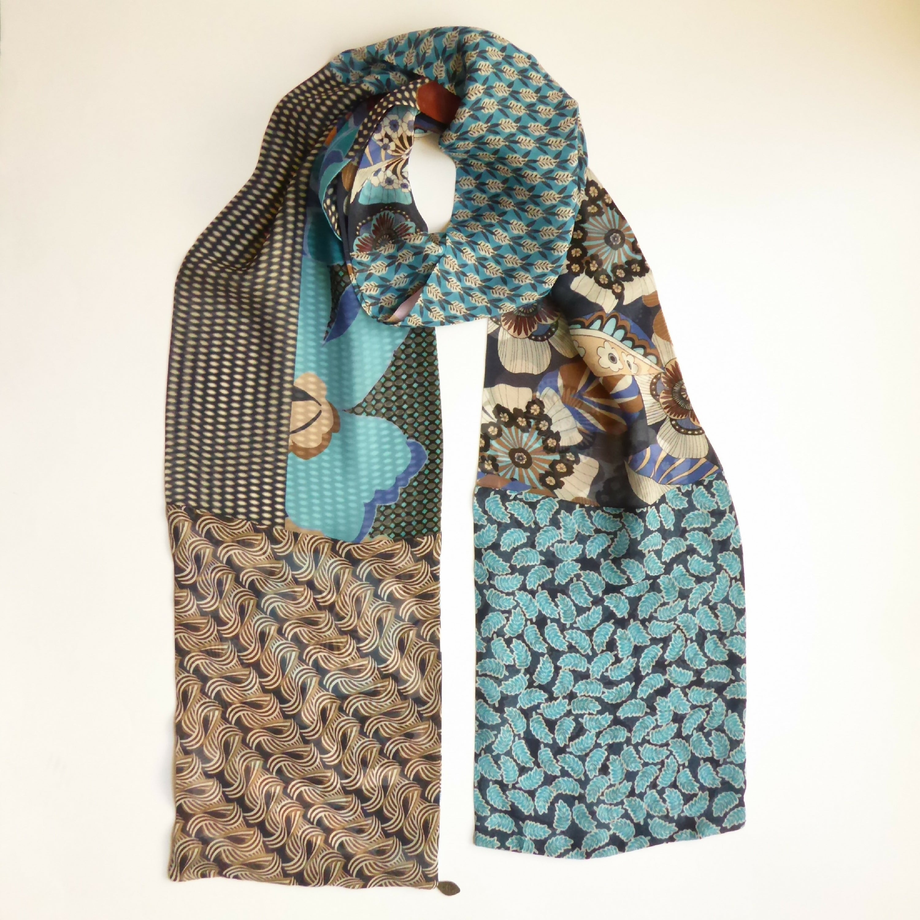 Foulard mix imprimés -bleu | EMPREINTES Paris