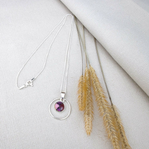 Collier en émail sur cuivre et sur feuille d'argent -Cerclage Argent | EMPREINTES Paris - EMPREINTES Paris