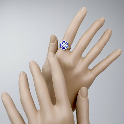 Bague La Rose en émail champlevé sur argent | EMPREINTES Paris - EMPREINTES Paris