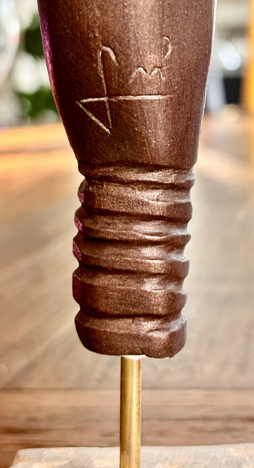 Figurine 13 en pierre calcaire, patine bronze cuivré, socle en en stéatite terre de sienne | EMPREINTES Paris - EMPREINTES Paris