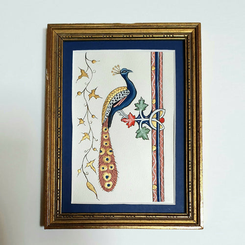 Enluminure paon perché 2 | EMPREINTES Paris - EMPREINTES Paris