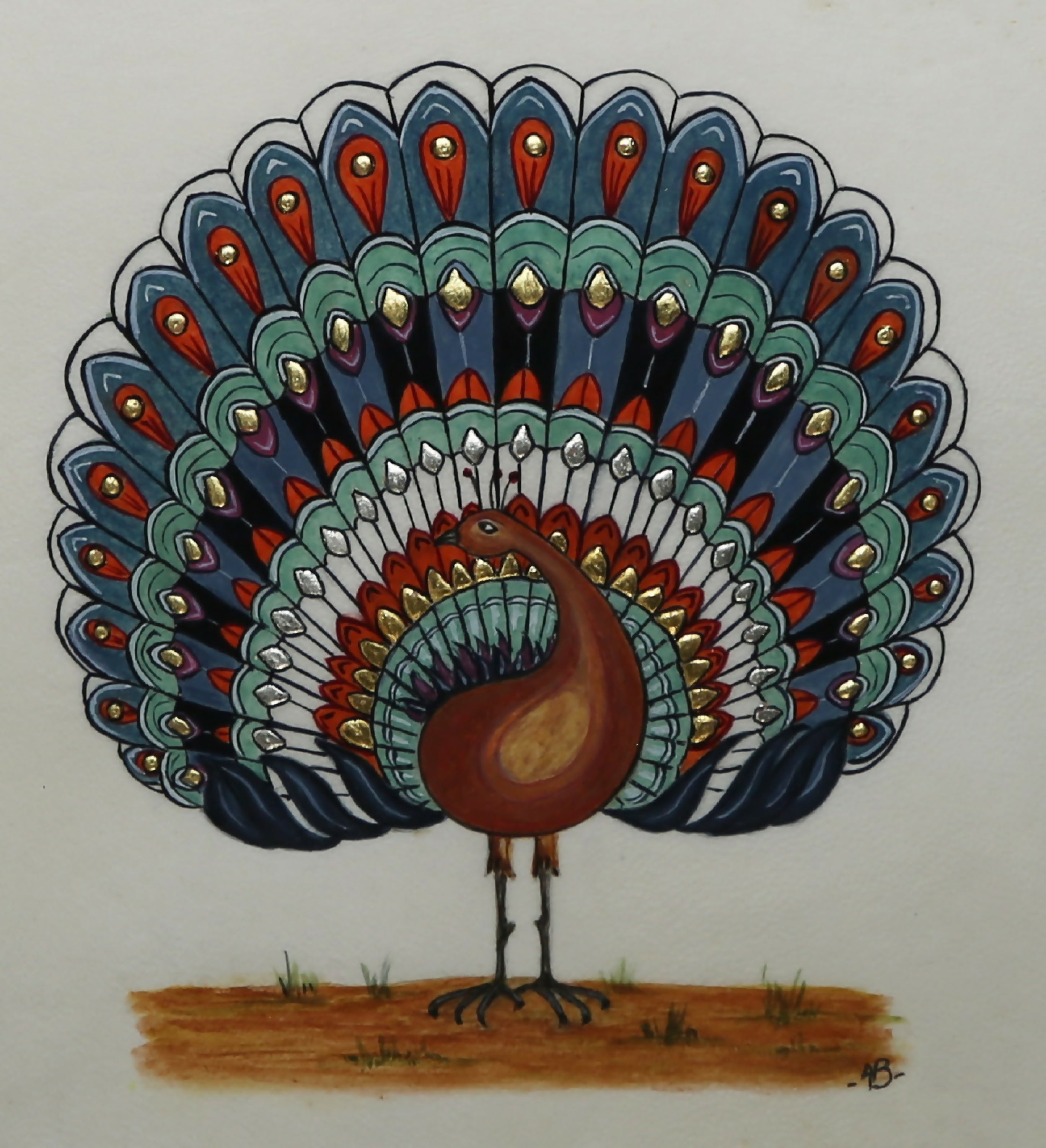 Enluminure Le paon bleu | EMPREINTES Paris