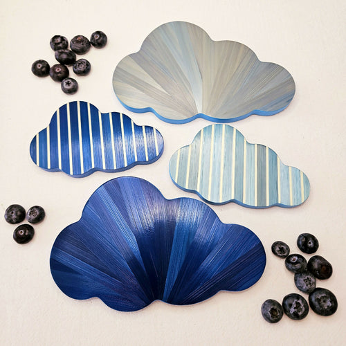 Série Mini Pop - Nuage rayures bleu marine et blanc | EMPREINTES Paris - EMPREINTES Paris