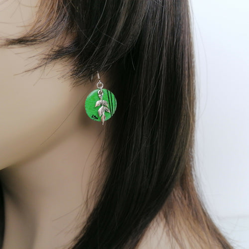 Boucles d'oreilles Les végétales en émail sur cuivre | EMPREINTES Paris - EMPREINTES Paris