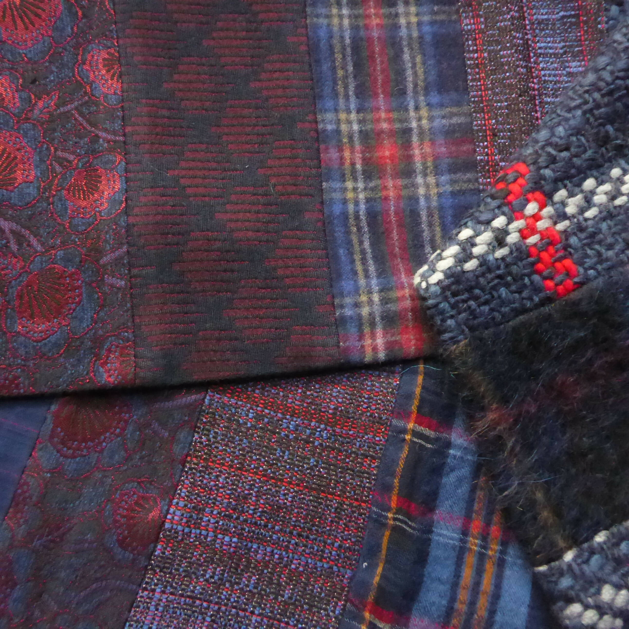 Écharpe hivernale homme- marine rouge | EMPREINTES Paris