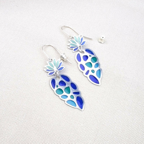 Boucles d’oreilles Tropicalia – Émail Plique-à-jour sur Argent | EMPREINTES Paris - EMPREINTES Paris