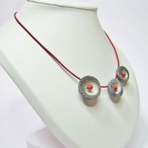 Collier Miro Coupelle rouge | EMPREINTES Paris - EMPREINTES Paris