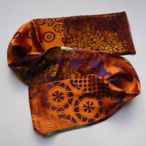 Écharpe soie- velours orange | EMPREINTES Paris - EMPREINTES Paris