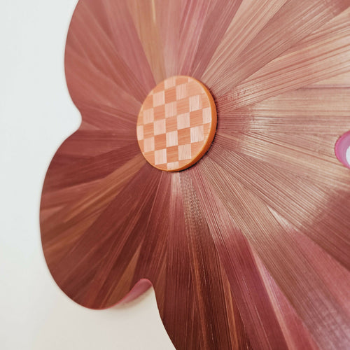 FlowerPower - fleur en marqueterie de paille bordeaux | EMPREINTES Paris - EMPREINTES Paris