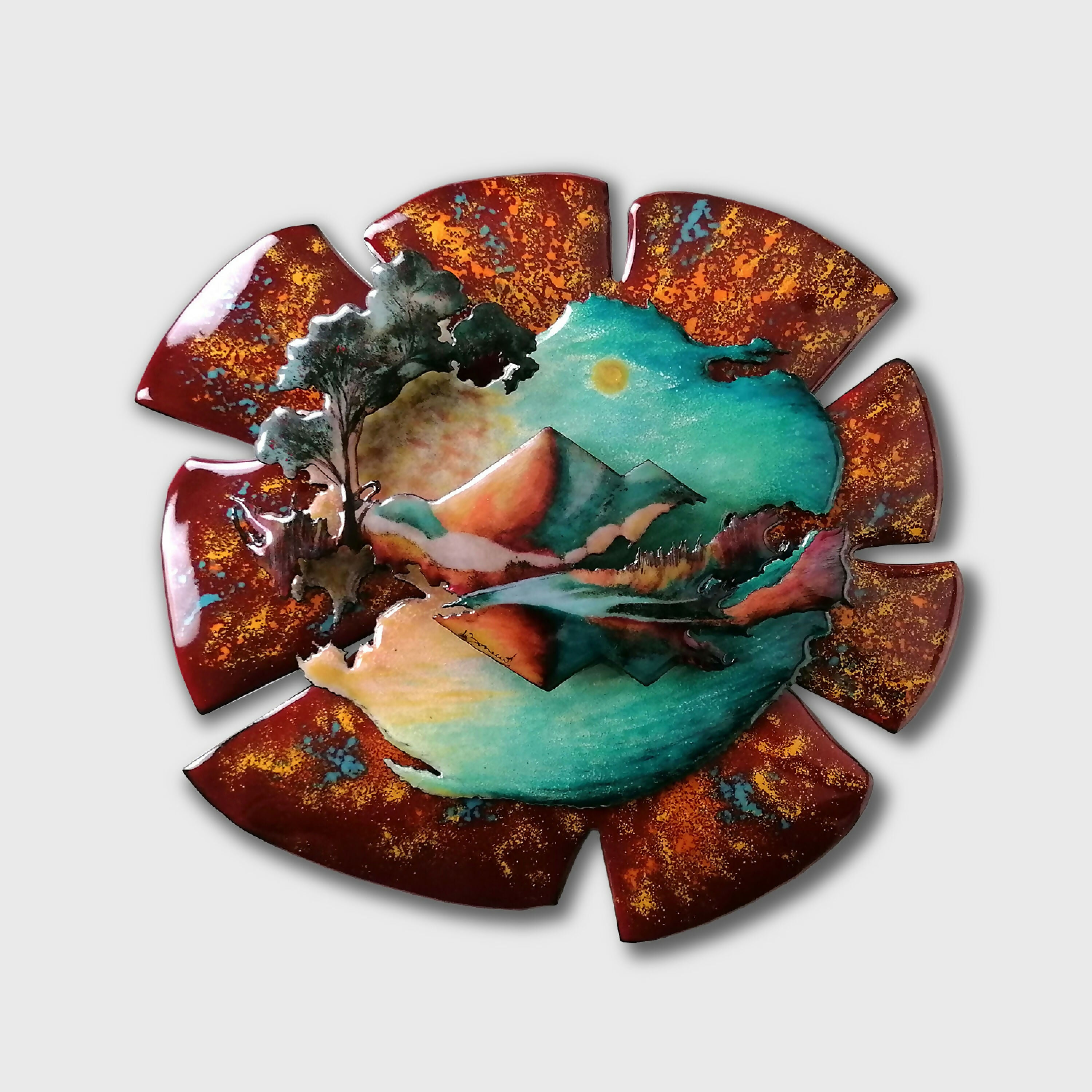 Landscape - Décoration murale en émail 3D sur cuivre. | EMPREINTES Paris