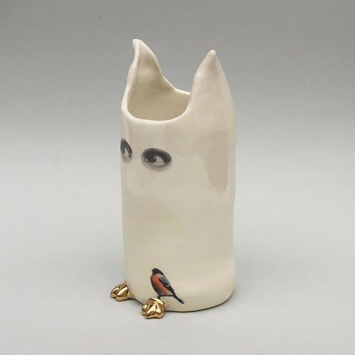 Vase Espionne blanc et oiseau | EMPREINTES Paris - EMPREINTES Paris