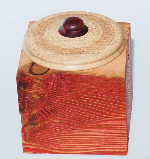 Boîte carrée en mélèze et couvercle en hêtre et résine | EMPREINTES Paris - EMPREINTES Paris