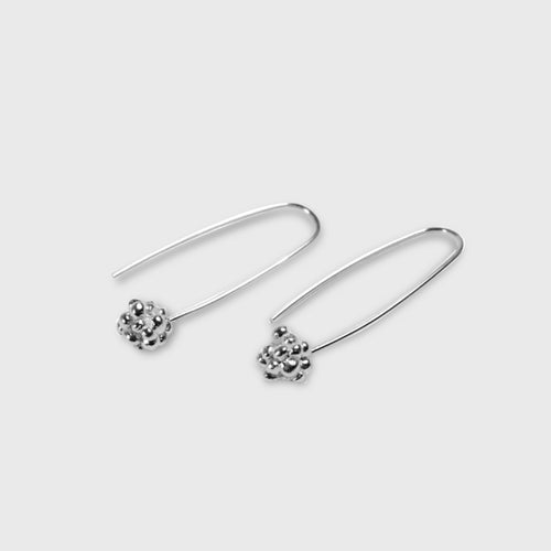 Boucles d’oreilles pendantes mini bulle en argent massif | EMPREINTES Paris - EMPREINTES Paris