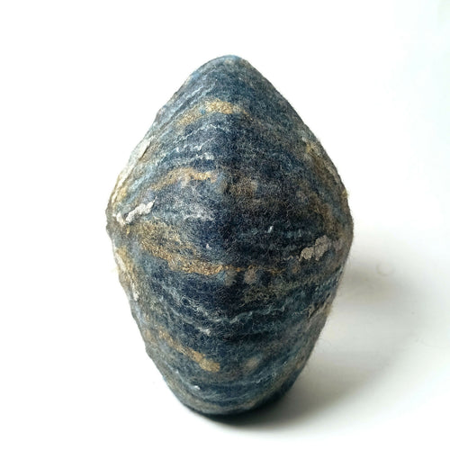 Sculpture Nautile feutre bleu Indigo et soie mordorée | EMPREINTES Paris - EMPREINTES Paris