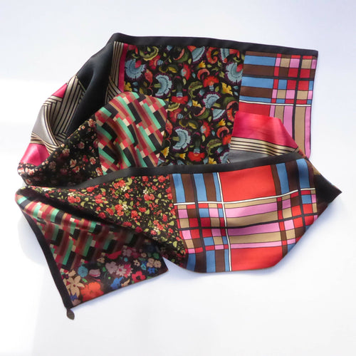 Écharpe soie graphic flower rouge | EMPREINTES Paris - EMPREINTES Paris