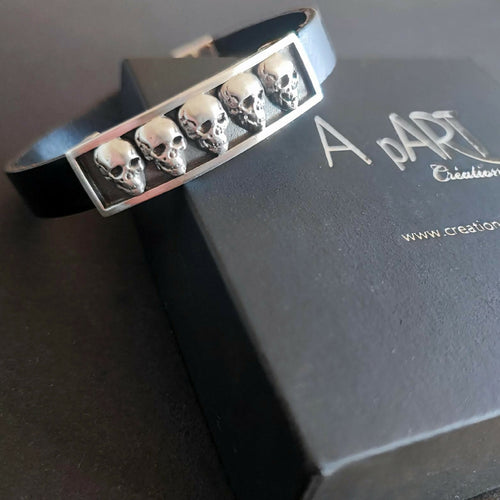 Bracelet Homme têtes de mort en argent 925 | EMPREINTES Paris - EMPREINTES Paris