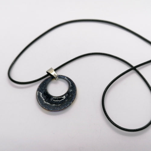 Pendentif Couleurs de Feux en émail sur cuivre bleu et jaune | EMPREINTES Paris - EMPREINTES Paris