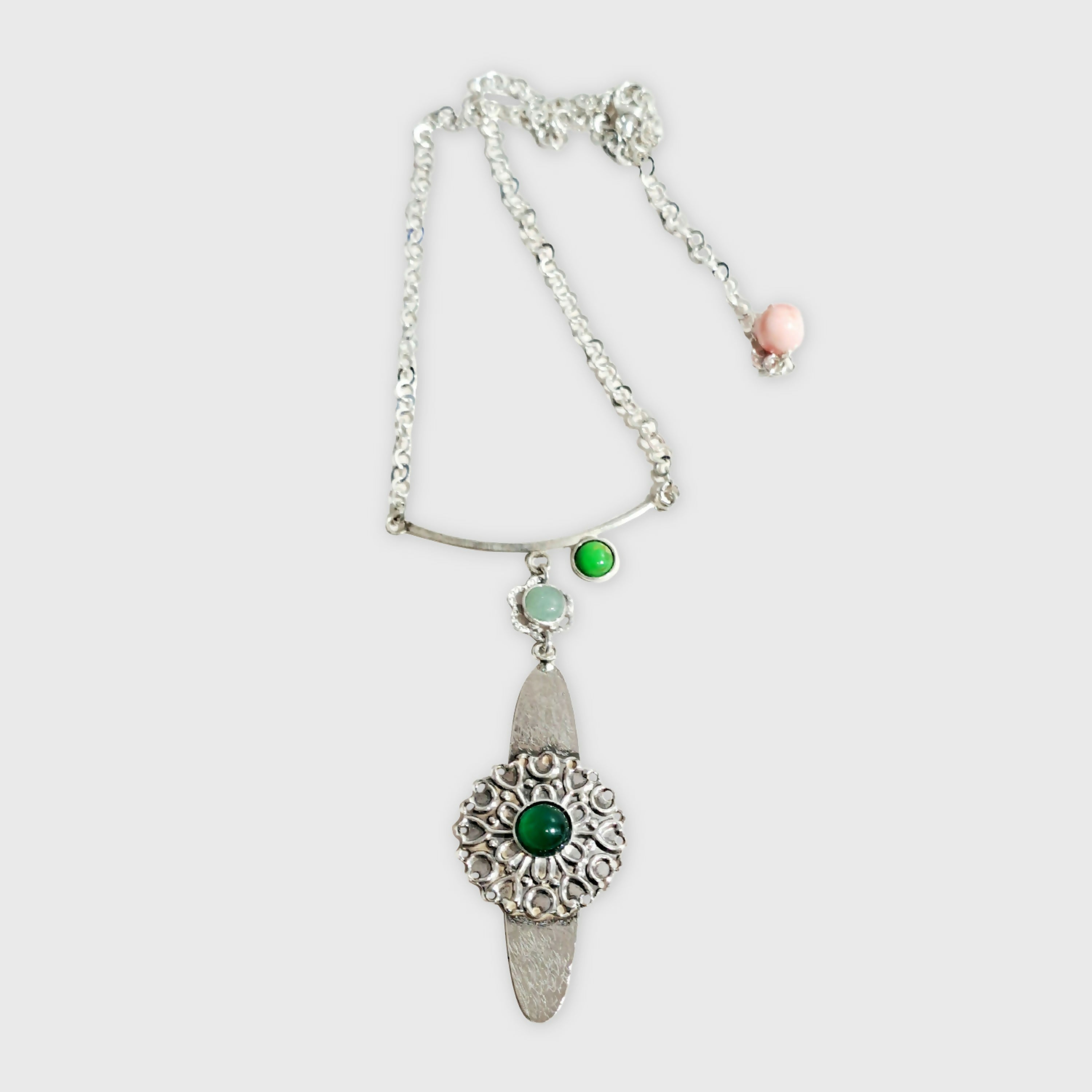 Collier argent agate verte | EMPREINTES Paris