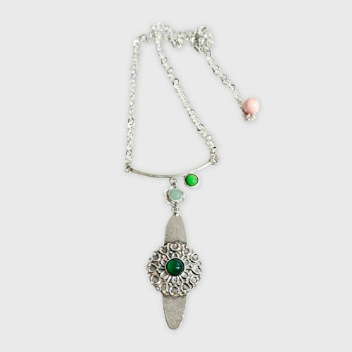 Collier argent agate verte | EMPREINTES Paris - EMPREINTES Paris