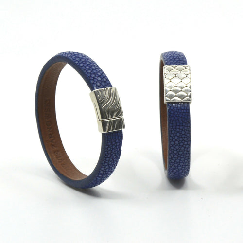 bracelet_en_galuchat_bleu_fermoir_sirena_sylvie_zarnowski copie | EMPREINTES Paris - EMPREINTES Paris