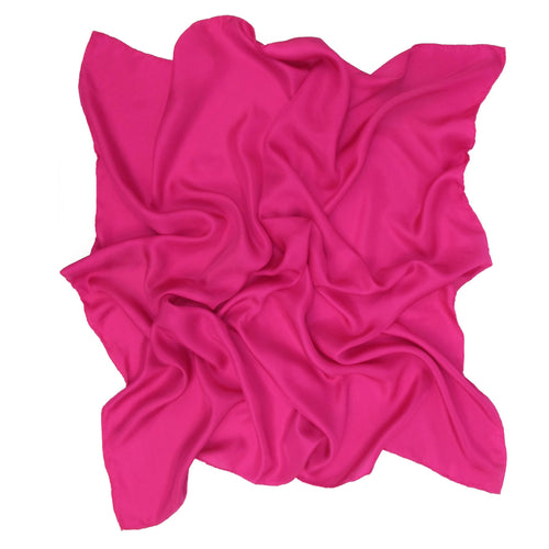 Carré 90 uni twill de soie rose fuchsia | EMPREINTES Paris - EMPREINTES Paris