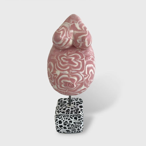 Sculpture femme enceinte nériage porcelaine blanc et rose 2 | EMPREINTES Paris - EMPREINTES Paris