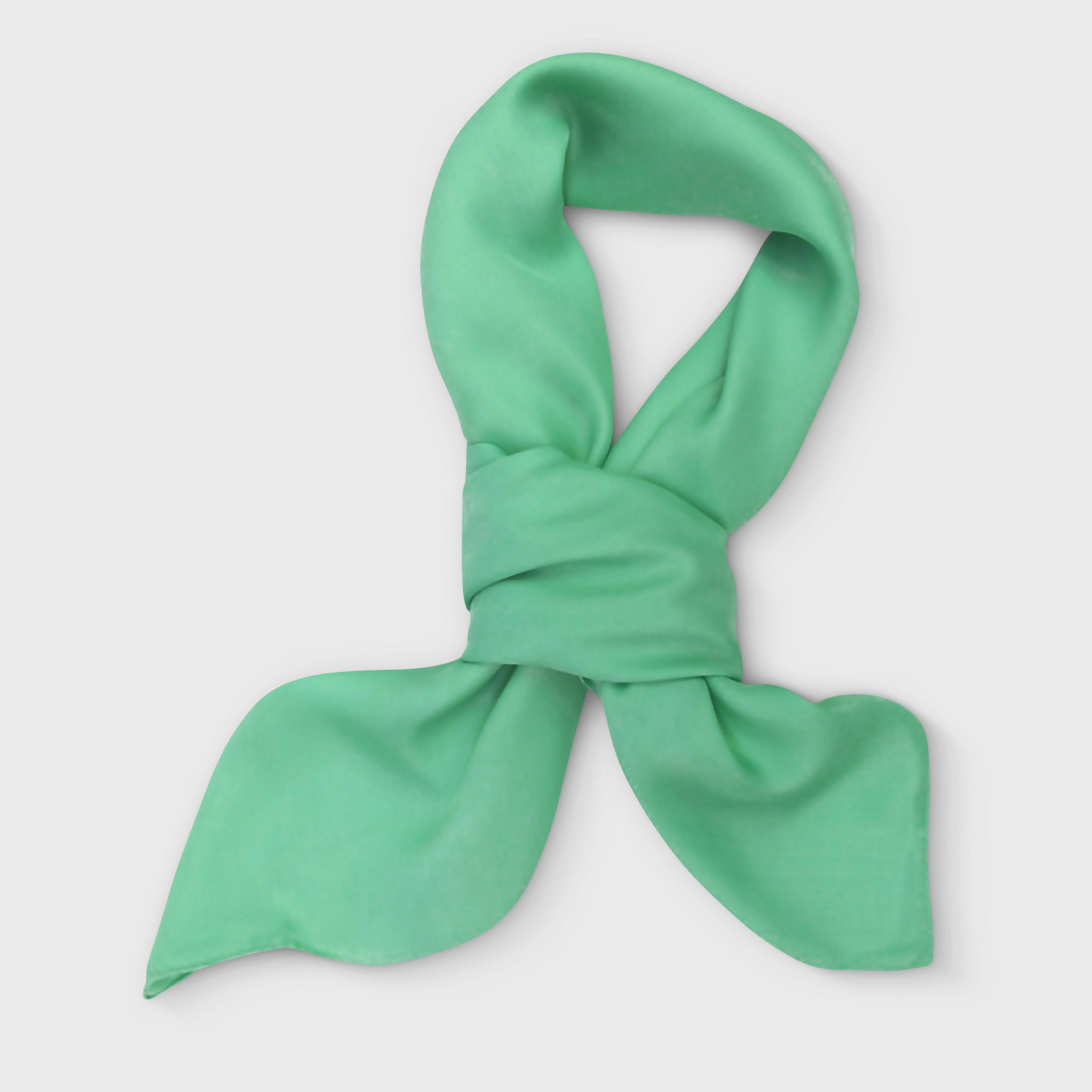 Carré 90 uni twill de soie vert menthol | EMPREINTES Paris