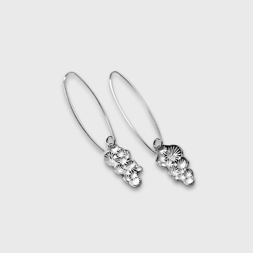 Boucles d’oreilles pendantes de la collection Corail, en argent massif recyclé | EMPREINTES Paris - EMPREINTES Paris