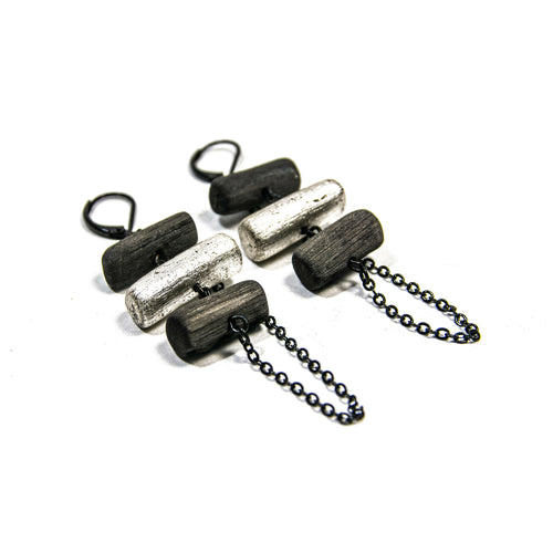 Boucles d’oreilles YAYOI-TSUBUTSUBU-PALLA 2 - charcoal copie | EMPREINTES Paris - EMPREINTES Paris