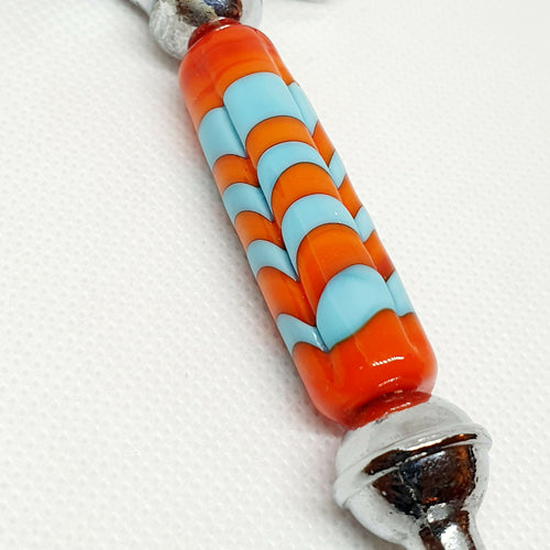 Roulette à pizza orange et bleu turquoise - Vaguelettes | EMPREINTES Paris - EMPREINTES Paris