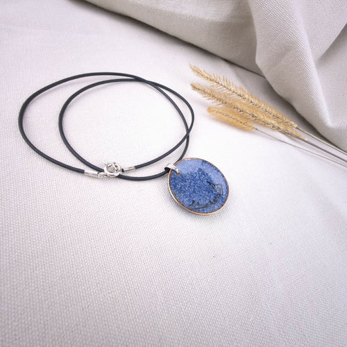 Collier en émail sur paillon d'argent - Lumière & Élégance - Vert/bleus | EMPREINTES Paris - EMPREINTES Paris