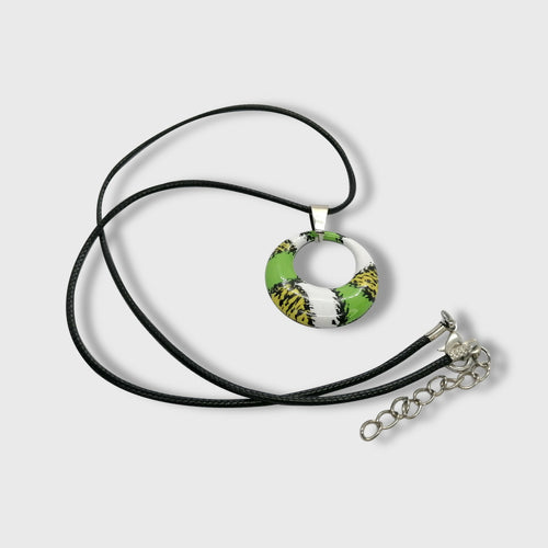 Pendentif Couleurs de Feux en émail sur cuivre vert | EMPREINTES Paris - EMPREINTES Paris