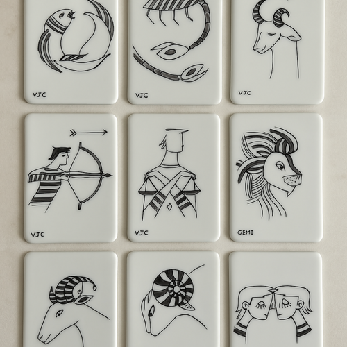 Carte du zodiaque en Porcelaine Gémeaux | EMPREINTES Paris - EMPREINTES Paris